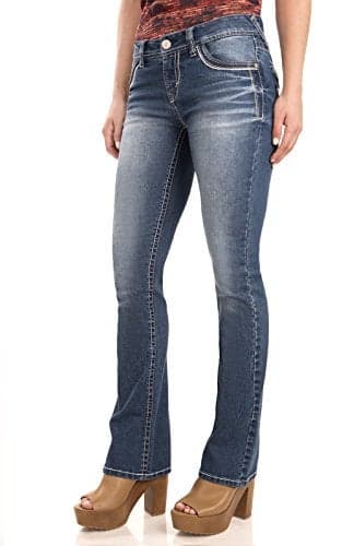 WallFlower Women's Legendary Bootcut Mid-Rise Insta Stretch Juniors Jeans (Standard and Plus), Keller, 9 Long