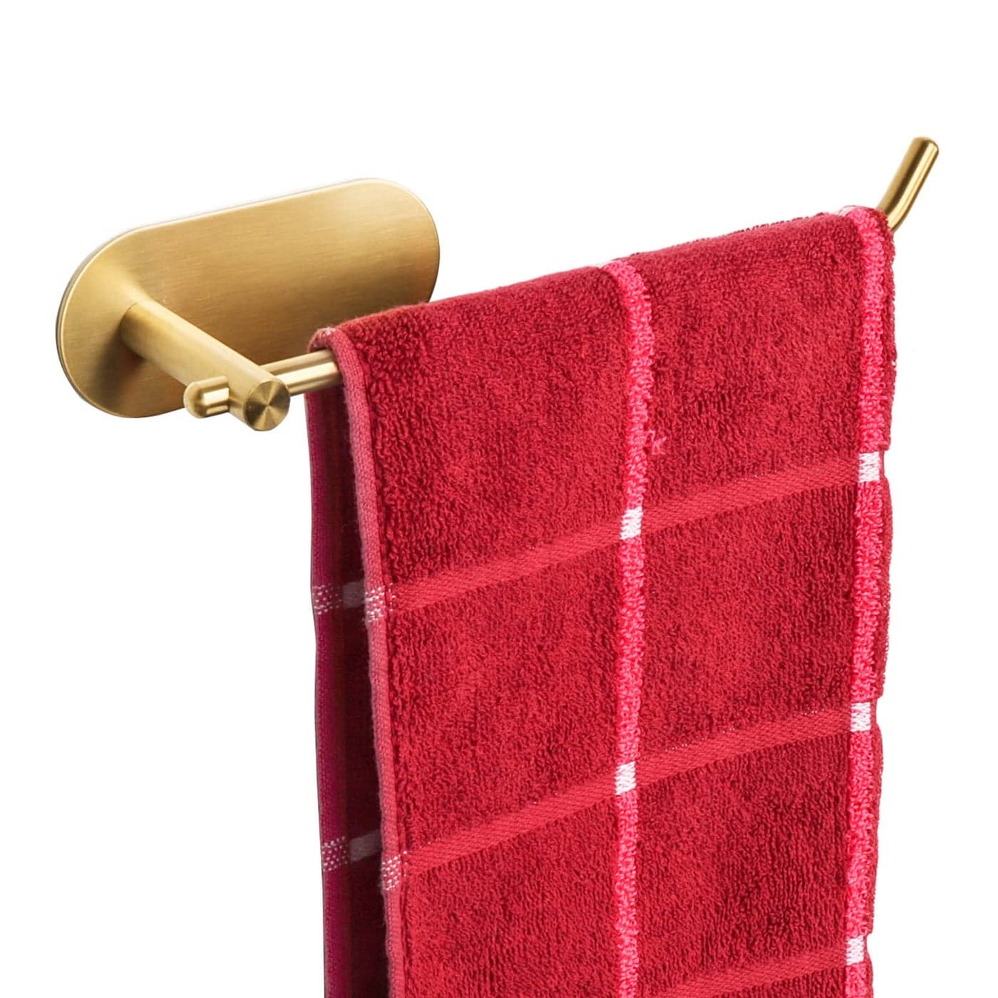 TocTen Hand Towel HolderTowel Ring No Drilling Stick on Wall Hand Towel Bar SUS 304 Stainless Steel Hand Towel Rod Strong Self Adhesive Hand Towel RackHanger for Bathroom Kitchen Brushed Gold