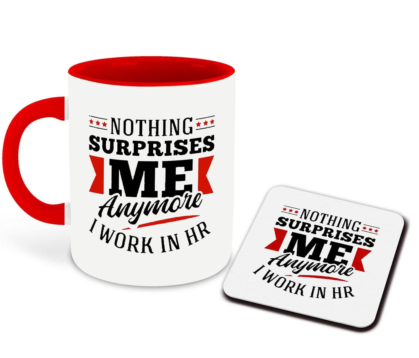 DecorVecor - HR Manager Inspiration Printed Red Ceramic Coffee Mug with Coaster - Birthday | HR Manager Quotes | Best Gift | Human Resources - Design 10