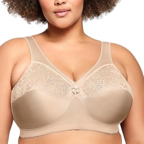 Full Figure Plus Size MagicLift Original Support Bra Wirefree #1000 Blush 56DD