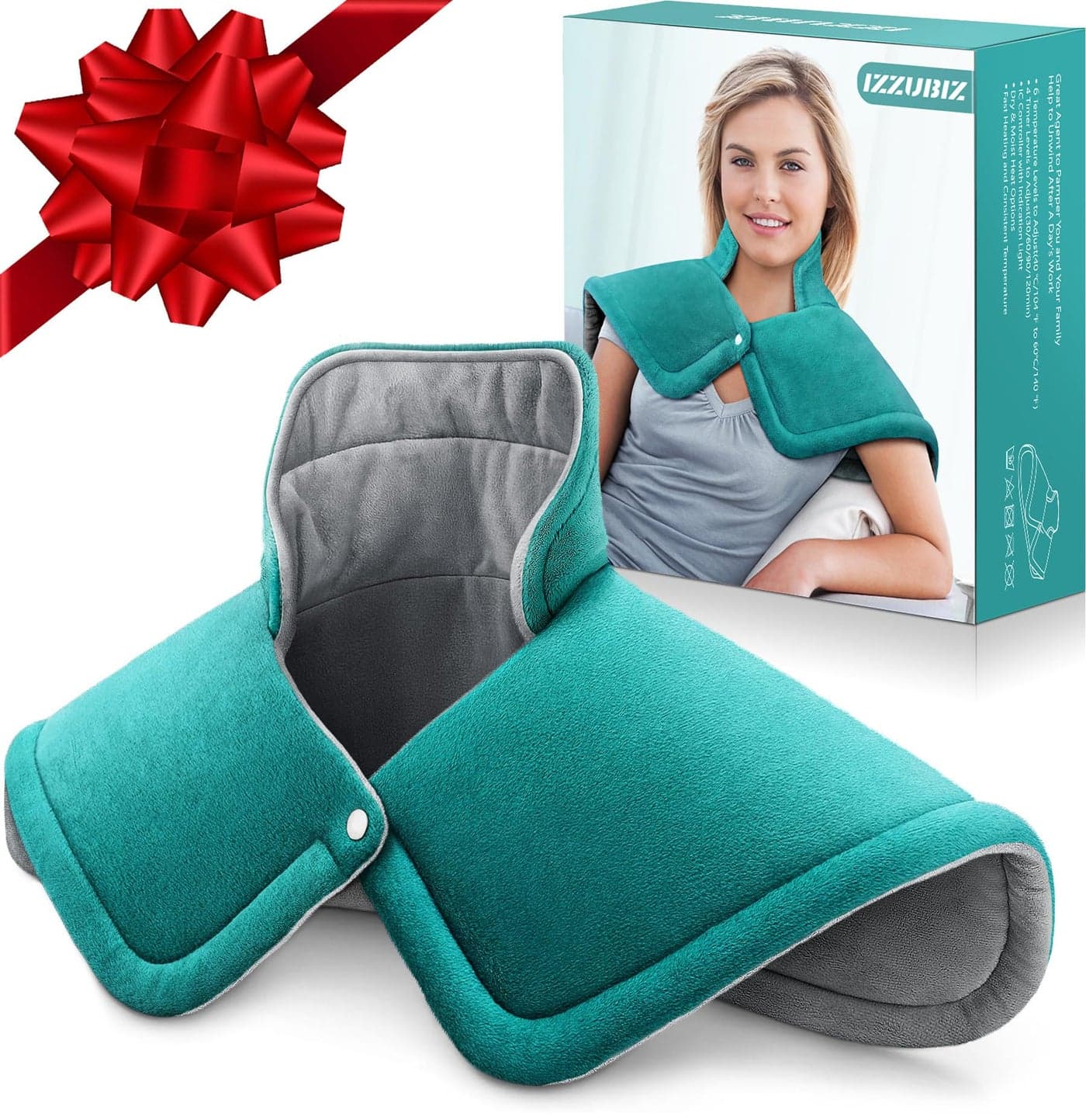 Gifts for Fathers Day Dad from Daughter or Son IZZUBIZ Christmas Gifts for Women Mom Neck Shoulder Heating Pad Gifts for Men Mothers Day Electric Weighted Heat Pads for Back Cramps and Leg