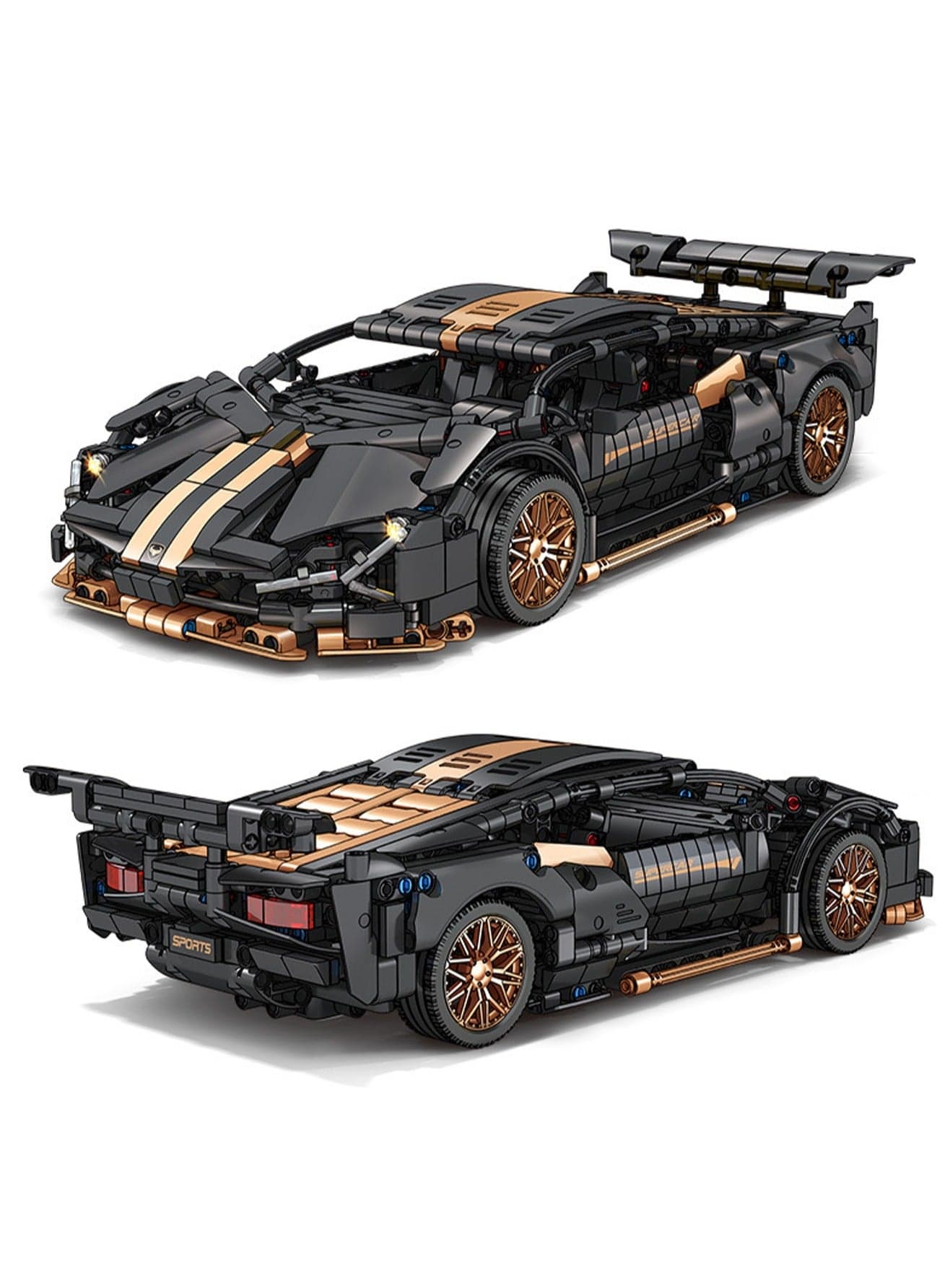 Lambo-Black Taurus Assembling Building Blocks 1:14 Sports Car Building Block Toy Model