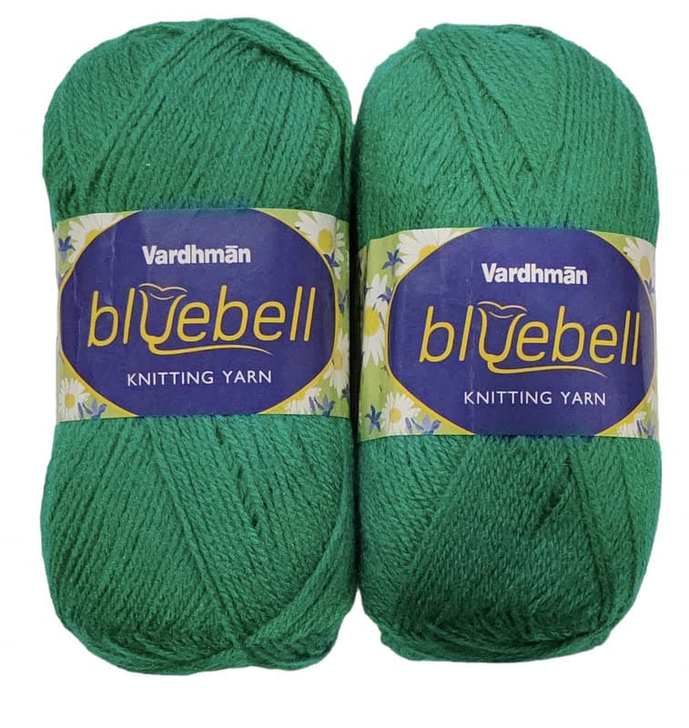 Vardhman Bluebell See Green 400 GM 1 Ball 100 GM Each Wool Ball Hand Knitting WoolArt Craft Soft Fingering Crochet Hook Yarn Needle Acrylic Knitting Yarn Thread Dyed Shade No19