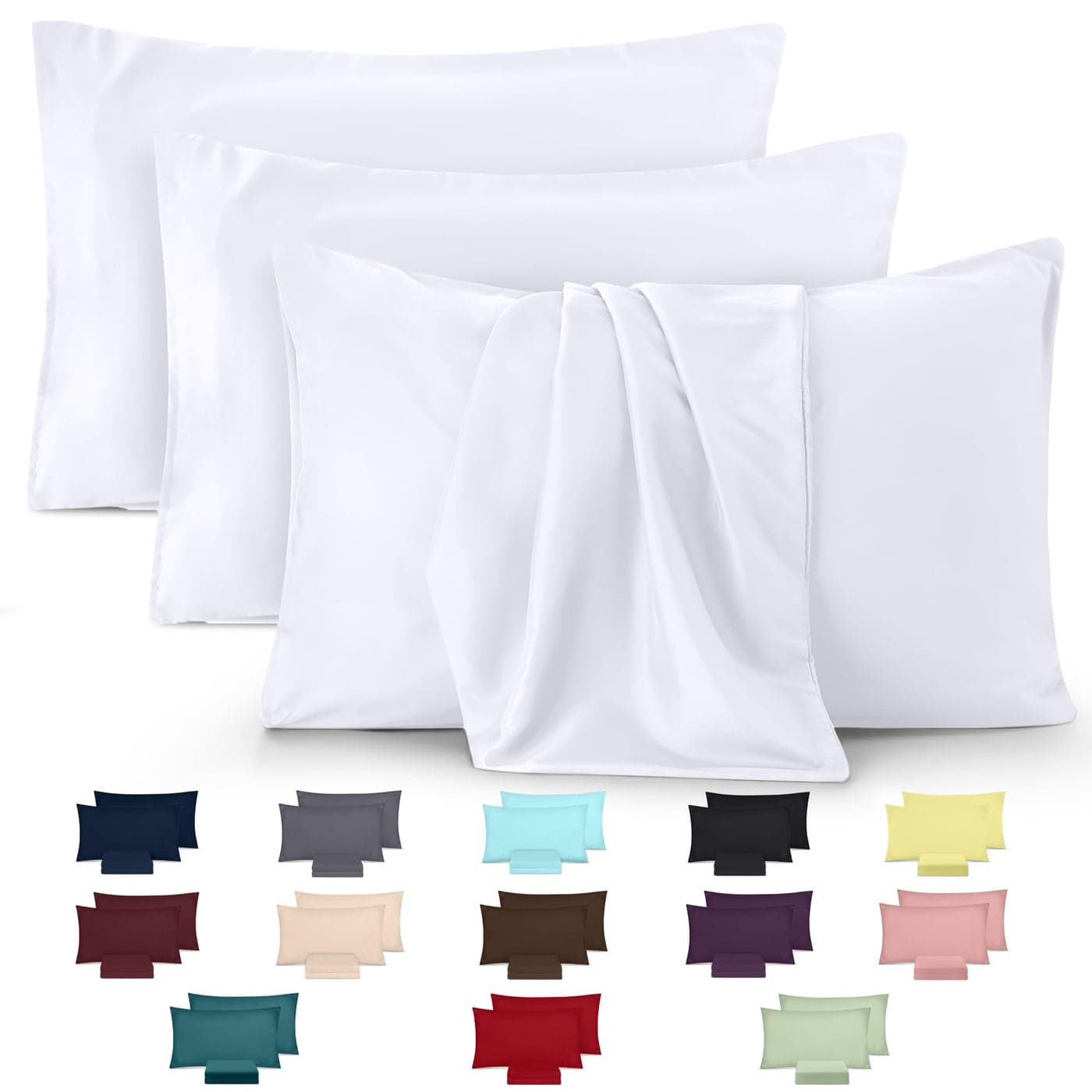 Utopia Bedding Pillow Cases 4 Pack Standard Size 50x75 cm 100 Brushed Microfiber Pillowcases with Envelope Closure Wrinkle Fade Stain Resistant Pillow Cases White