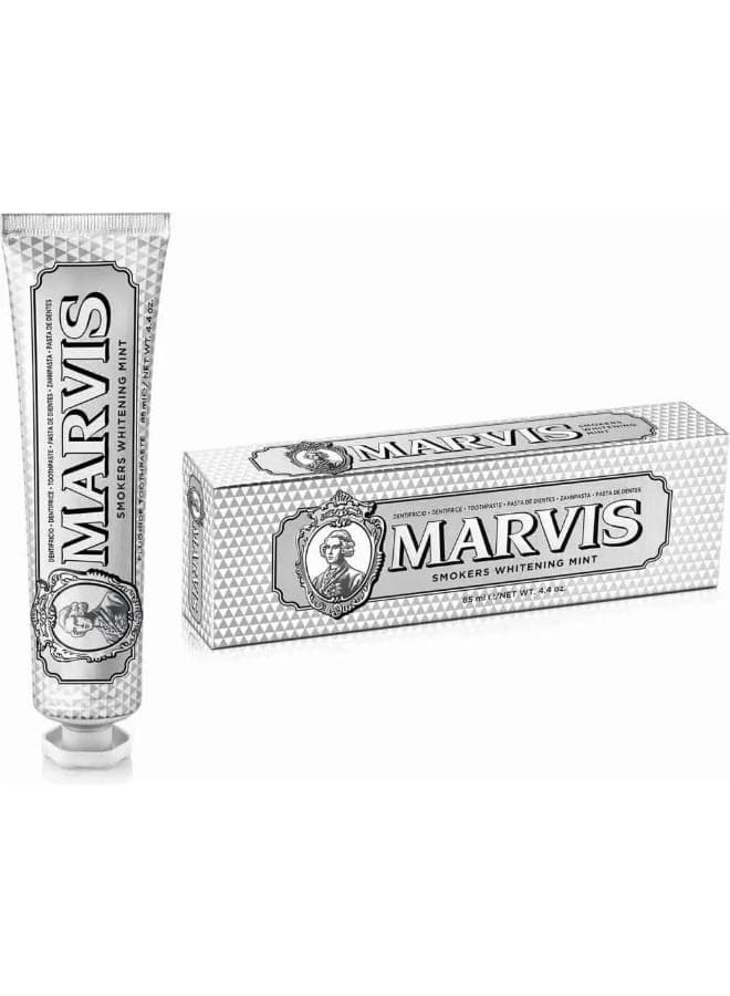 Marvis Whitening Mint Travel Size Toothpaste, 85 ml, Promotes The Natural Whitening of The Teeth, Plaque Removal Toothpaste, Long-Lasting Freshness