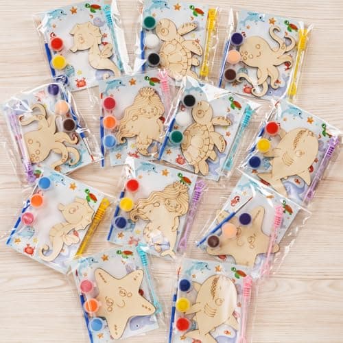 Under the Sea Party Favors 12 PCS Ocean Animals Birthday Party Supplies Sea Bubbles Paint Crafts Mermaid Shark Birthday Decorations Goodie Bags Stuffers Gifts Prizes for Kids Girls Toddler