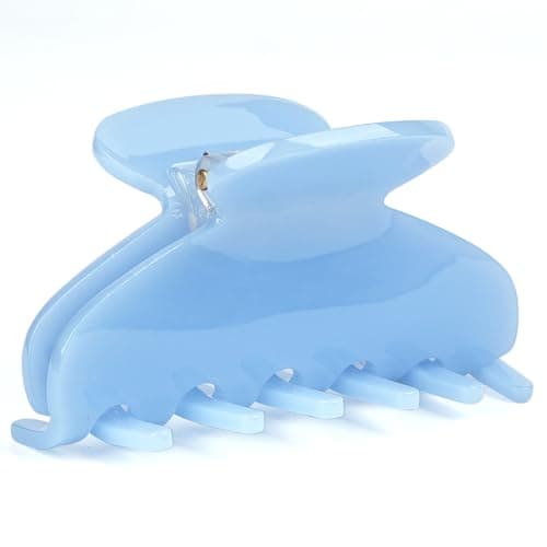 MAORULU Medium Acetate Hair Claw Clips for Women Girls 3 Inch Cute Claw Clips for Thin Medium Thick Hair Durable French Banana Clip with Gift Box Celluloid Accessories Blue
