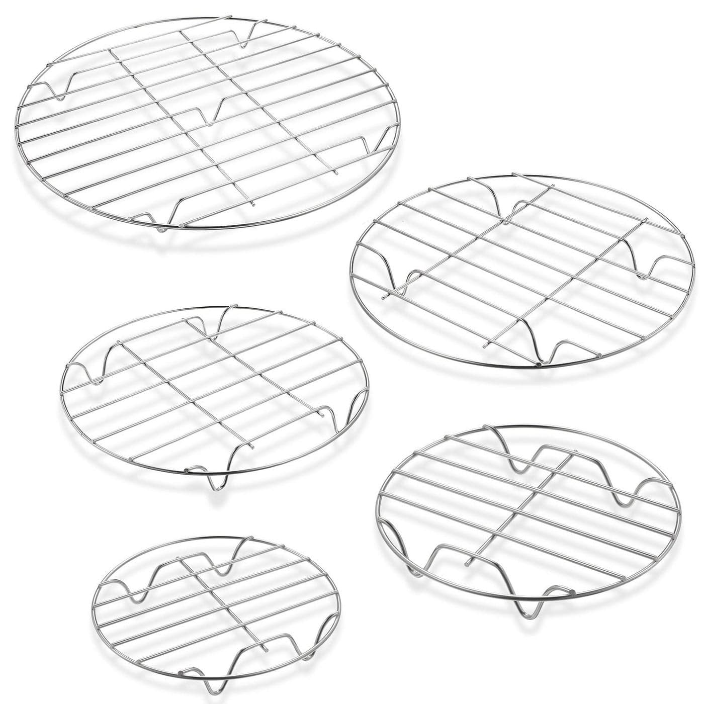 5 Pieces Round Cooling Rack Circular Wire Rack 1210 97 6 Stainless Steel Round Baking and Cooling Steaming Cake Rack