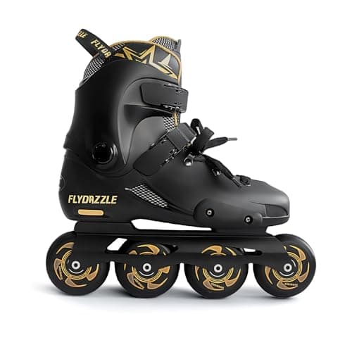 FLYDAZZLE Inline Skates for Men Urban - Freeride Slalom City Street Skating, Hard Boot ABEC-9 Bearing Ankle Support, Bonus Insoles Laces (US 10.5-11)