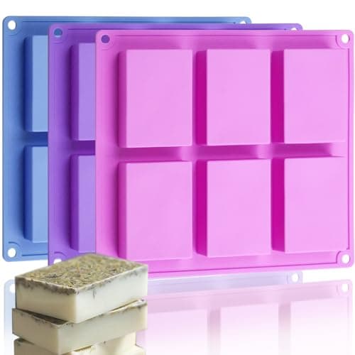 Rectangle Molds Silicone for Deep Chocolate Bar Food Grade Baking Molds for Rice Crispies Treats Cake Chocolate Bar Desserts Ice Cube Wax Melts Soap Homemade Non-stick Molds BPA free DIY Tray Molds