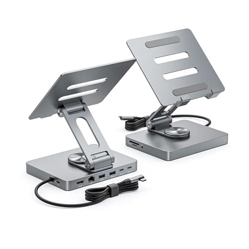 iPad Pro USB C Hub Stand10 in 1 Rotatable Multiport Adapter for iPad M4 M3 M2 Inch Docking Station 4K 60Hz HDMI PD SDTF Card Reader USB 30 35mm Audio iPad Accessories for Home Office