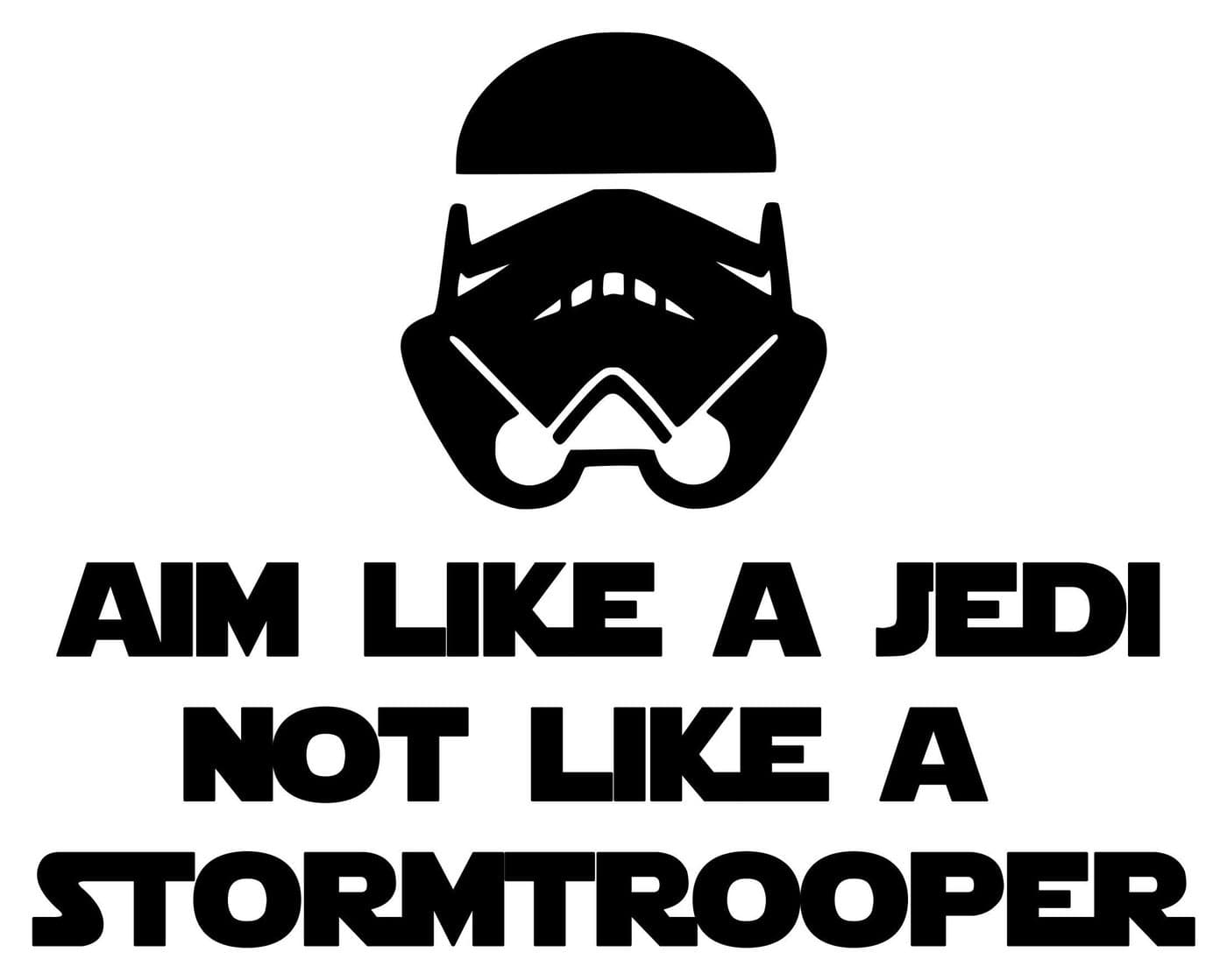 Minglewood Trading Aim Like a Jedi not a Stormtrooper Black Custom Vinyl Decal Sticker 7 x 55 Toilet Sign