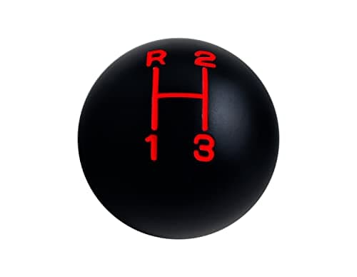 DEWHEL Aluminum 3 Speed Shifter Shift knob Black 51624 Compatible with 19411978 Jeep CJ T90 T14 T15 T150 Red