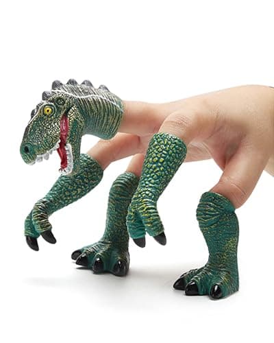 AQKILO Dinosaur Finger Puppet Tiny Hands Theater Prop Funny Gag Gift for White Elephant Easter Basket Swaps Adults and Kids