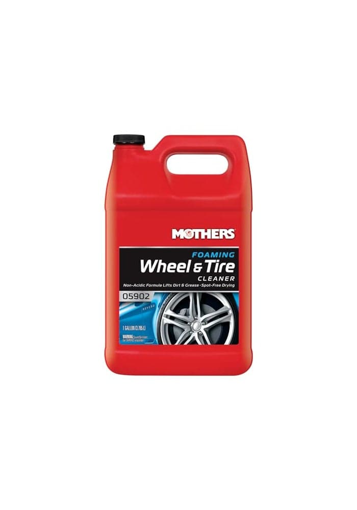 Mothers Foaming Wheel Tire Cleaner 1 gal Foaming Action Lifts Brake Dust Grime Safe for FactoryCoated Wheels Restores Cleans Finishes Fast SpotFree Rinse 05902