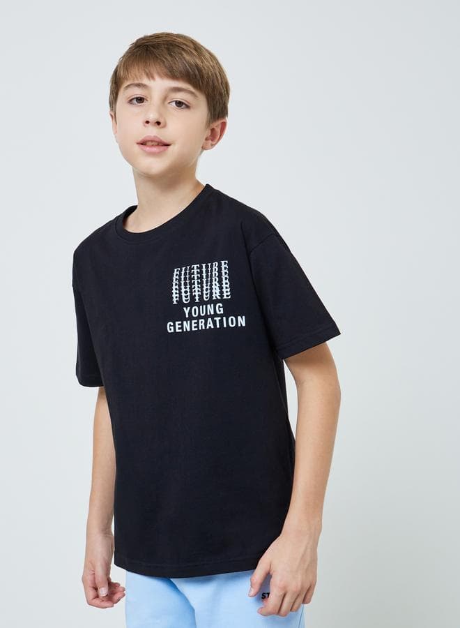 Teen Boys Oversized T-Shirt with Graphic Print