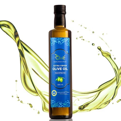 Oleaf Extra Virgin Olive Oil | Imported Pure olive oil from Greece | 100% Natural and Healthy | Cold pressed olive oil for cooking and other uses (500 ML)