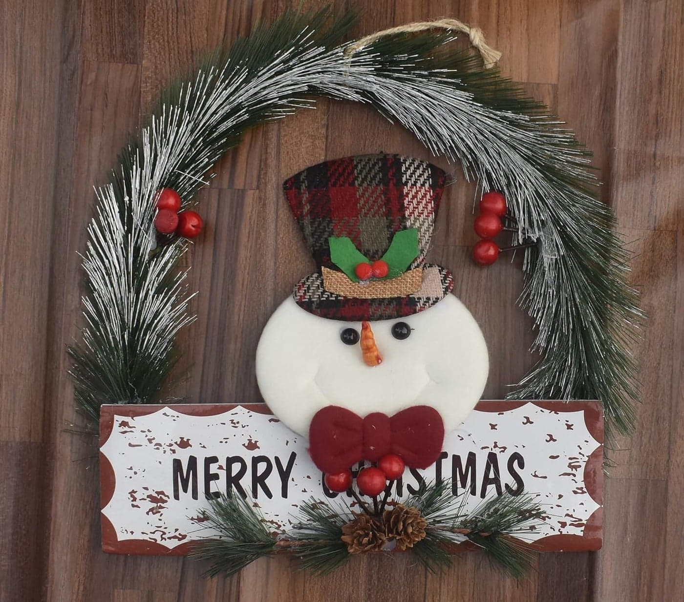 Forty Wings 10 Inch Merry Christmas Pine Garland Christmas Wreath for Christmas DecorationChristmas Wreath for Front Door DecorationChristmas Decoration Item Christmas Xmas Decor Item