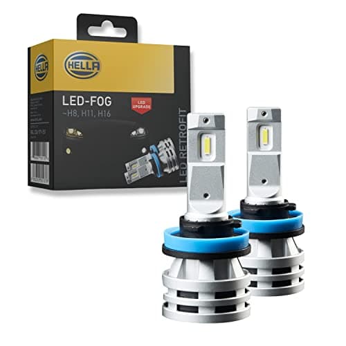 HELLA H11 / H8 / H16 LED Fog Light Bulb – 6500K Cool White Light – LED Bulb for Fog Lamp Replacement - Pack of 2 LED Retro Fit 226971551