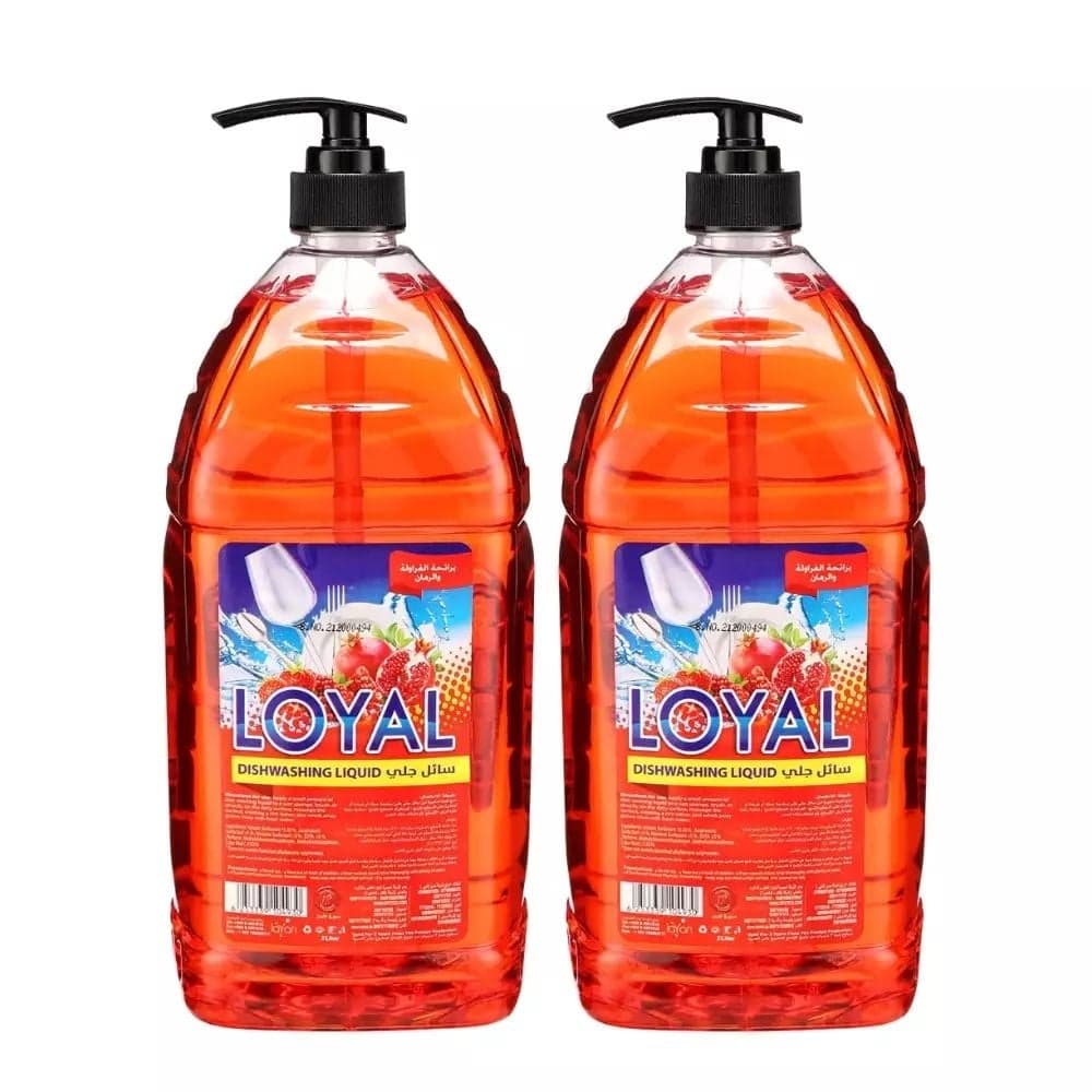 Loyal Dishwashing Liquid with Pomegranate Fragrance Red Color- 2X2Ltr