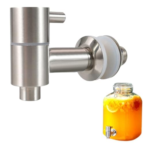 HASTHIP® Replacement Spigot Faucet Tap for Beverage Dispenser, 304 Stainless Steel Food Grade Lever Pour Spout For Glass Drink Jar Bucket, Ceramic Porcelain Crock Water Dispenser (16MM)