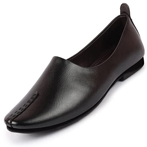 FAUSTO FST FOSME-2043 BLACK-42 Men's Black Wedding Party Evening Occasion Ethnic Slip On Juttis and Mojaris (8 UK)