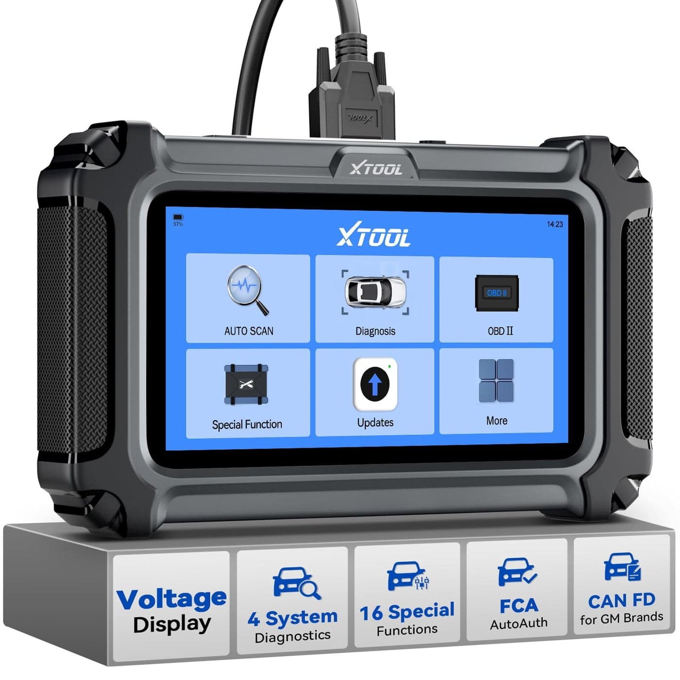 XTOOL D5S OBD2 Scanner 2025 Code Reader for Cars Trucks with 16 Resets Crank Sensor Relearn Throttle Relearn EPB FCA AutoAuth CAN FD for GM Engine ABS SRS Transmission Car Diagnostic Tool