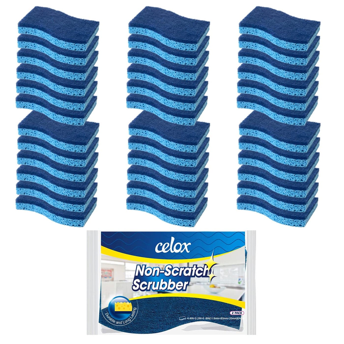 CELOX 36 Pack NonScratch Dish Sponge Dual Sided Kitchen Sponges for Dishes Long Lasting Dishwashing Household Cleaning Sponges for Kitchen Easy to Dry and Reusable