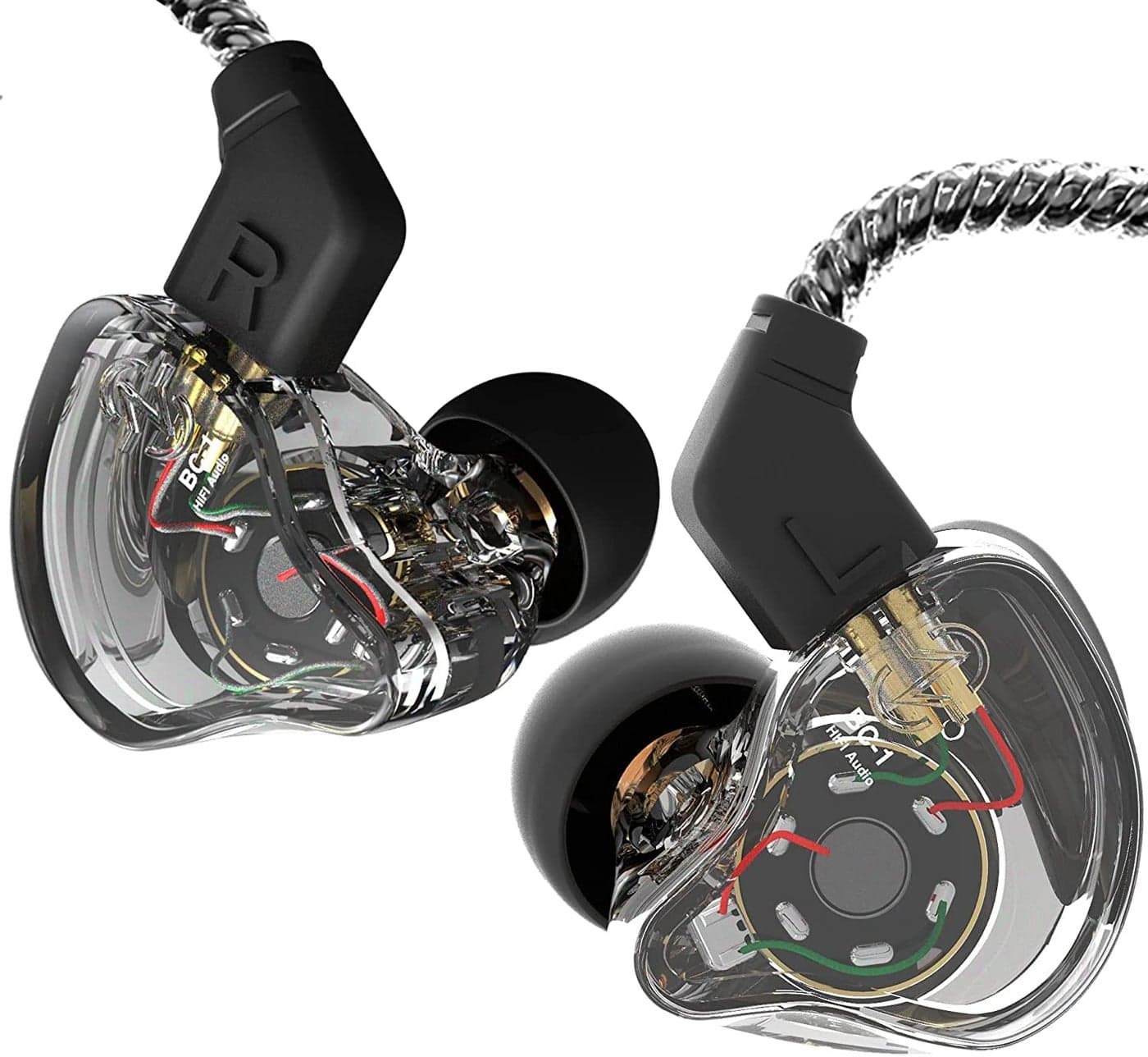 CCZ Melody in Ear Monitor, Dynamic Hybrid Dual Driver in Ear Earphones 1BA+1DD HiFi Wired Headphones Musicians IEM Upgrade Deep Bass Suitable for Bass Vocals Pop Folk ACG (No MIC, Transparent)…