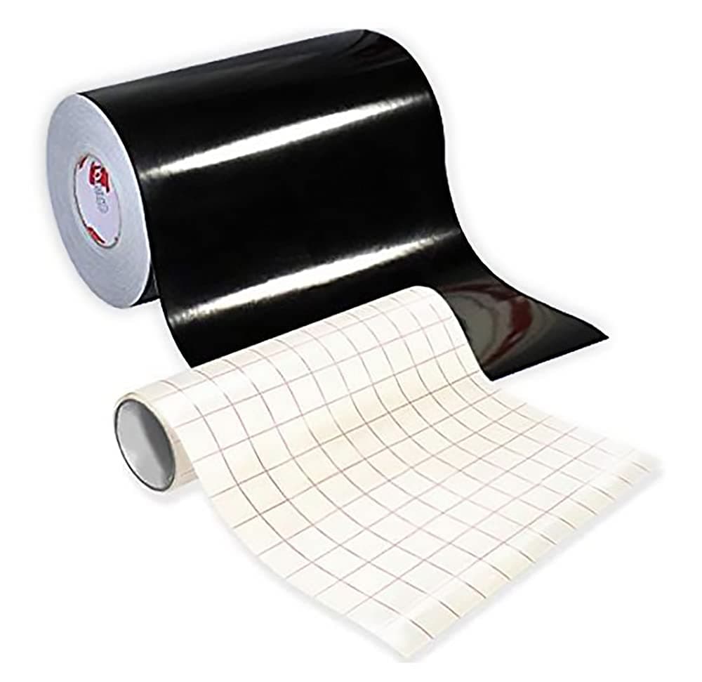 ORACAL Gloss Black Adhesive Craft Vinyl for Cameo Cricut Silhouette Including Roll of Clear Transfer Paper 15ft x 12 Inch