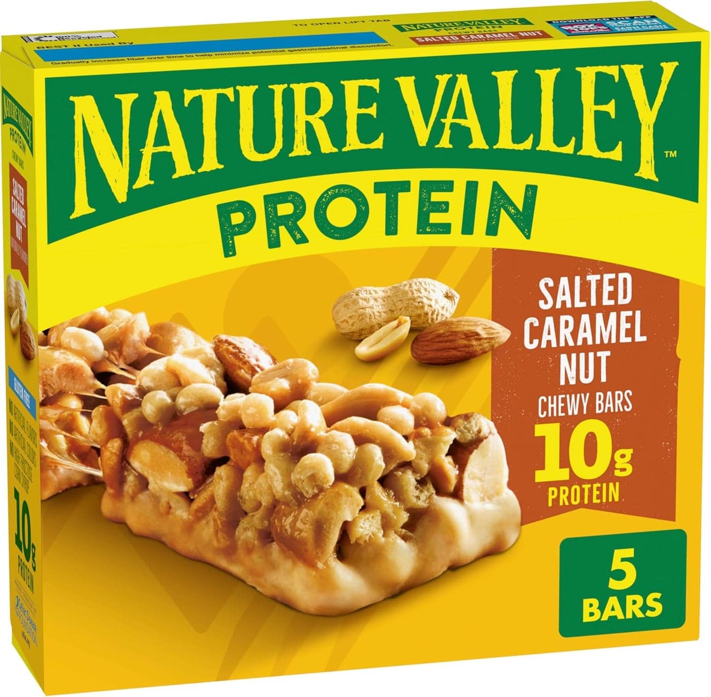 Nature Valley Protein Chewy Bars - Gluten Free Salted Caramel Nut - 5 Count
