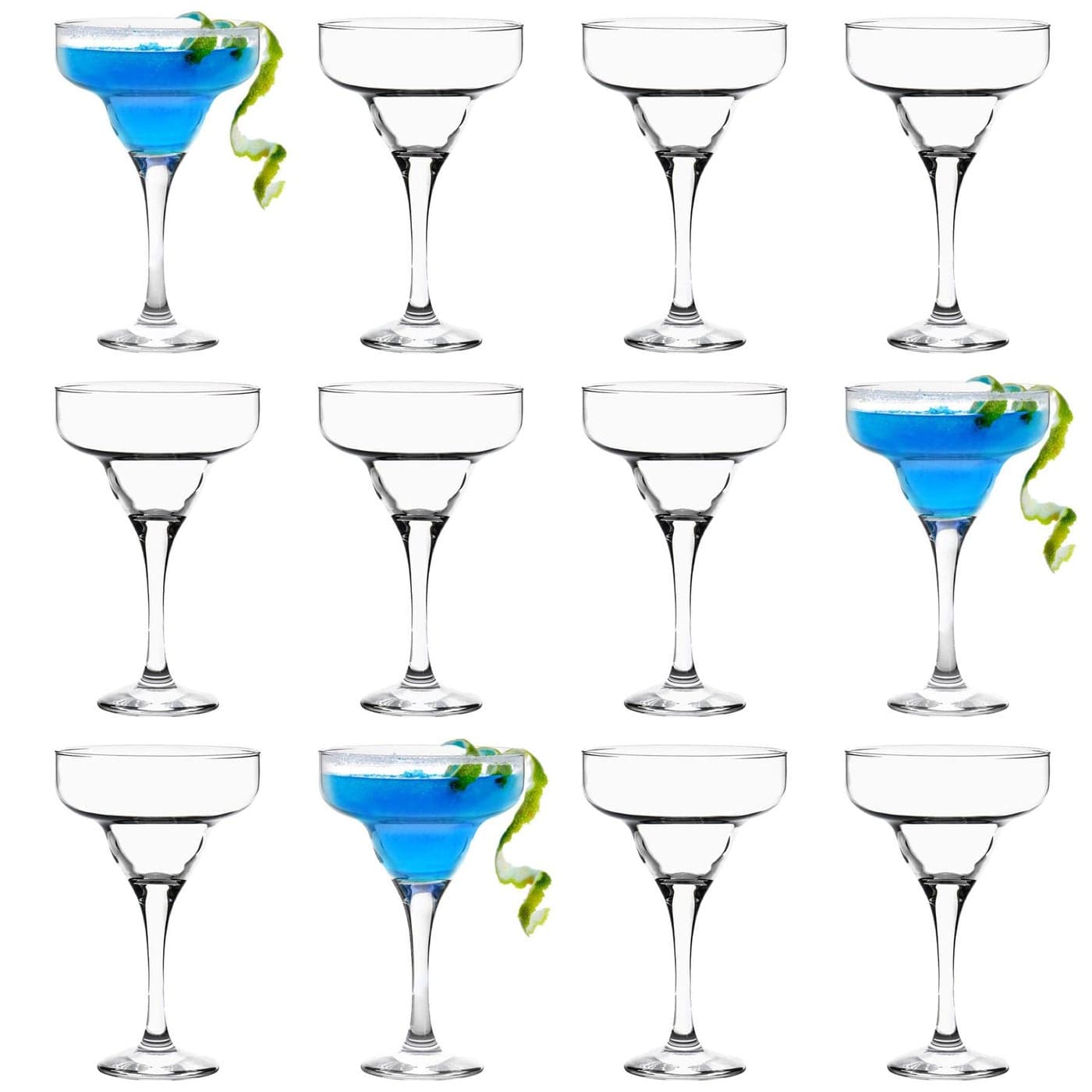 LAV Misket Margarita Glasses Pack of 12300ml Clear Espresso Martini Champagne Glasses Cocktail Gin Wine Celebration Drinking Party Stemmed Coupe Glass Set