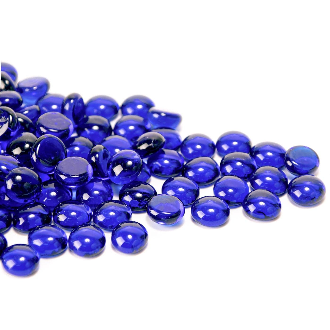 Meschett 50PCS Mini Glass GemsBlue Mancala Stones Flat Bottom Marble Beads for Home Decorative Art Craft Vase Filler0507