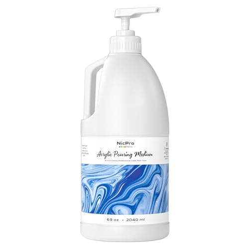Nicpro Pouring Medium for Acrylic Paint 69oz / 2040ml, Acrylic Paint Thinner, Acrylics Flow Medium Improve Flow Consistency