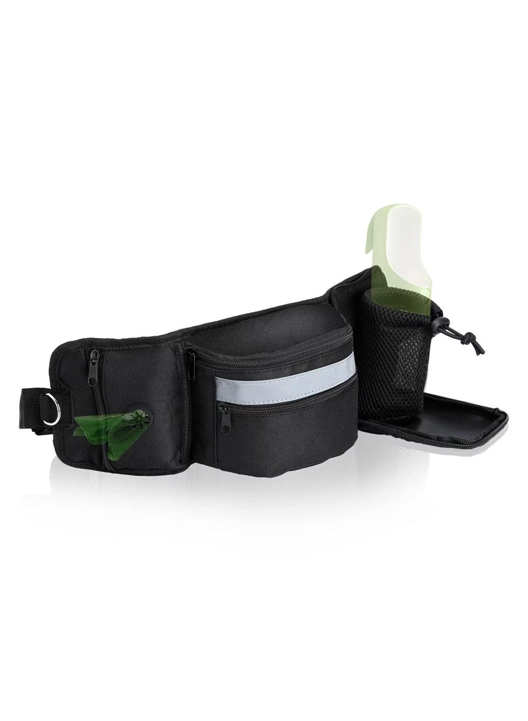 Hands Free Dog Walking Fanny Pack with Treat Pouch and Built-in Bag Dispenser Large Capacity for Training Hiking Running