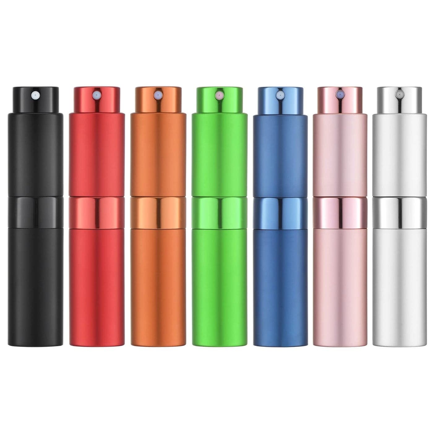 LISAPACK Atomizer Perfume 8ML Spray Bottle for Travel 7PCS Empty Refillable Cologne Dispenser Portable Sprayer for Men and Women Multicolored