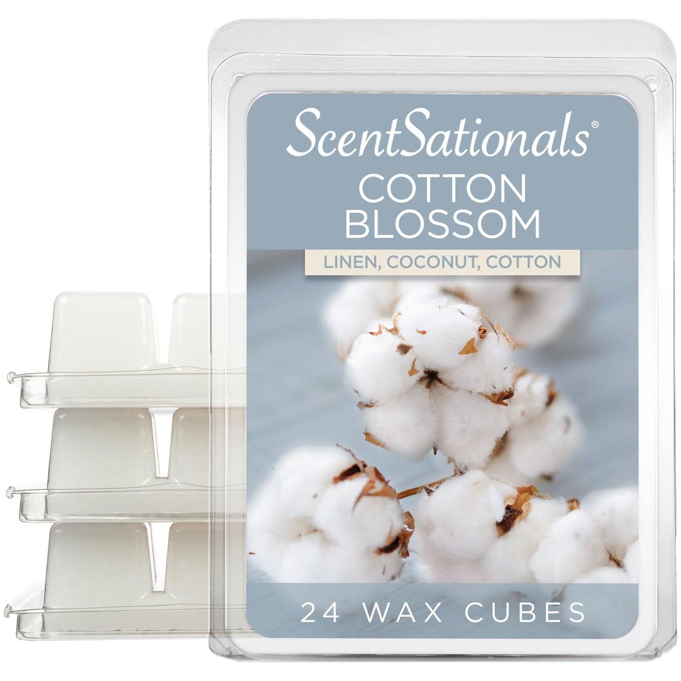 Scentsationals Wax Melts Wax Cubes Strong Scent Cotton Blossom Long Lasting Scented Wax Melts for Warmer 10oz 24Cubes