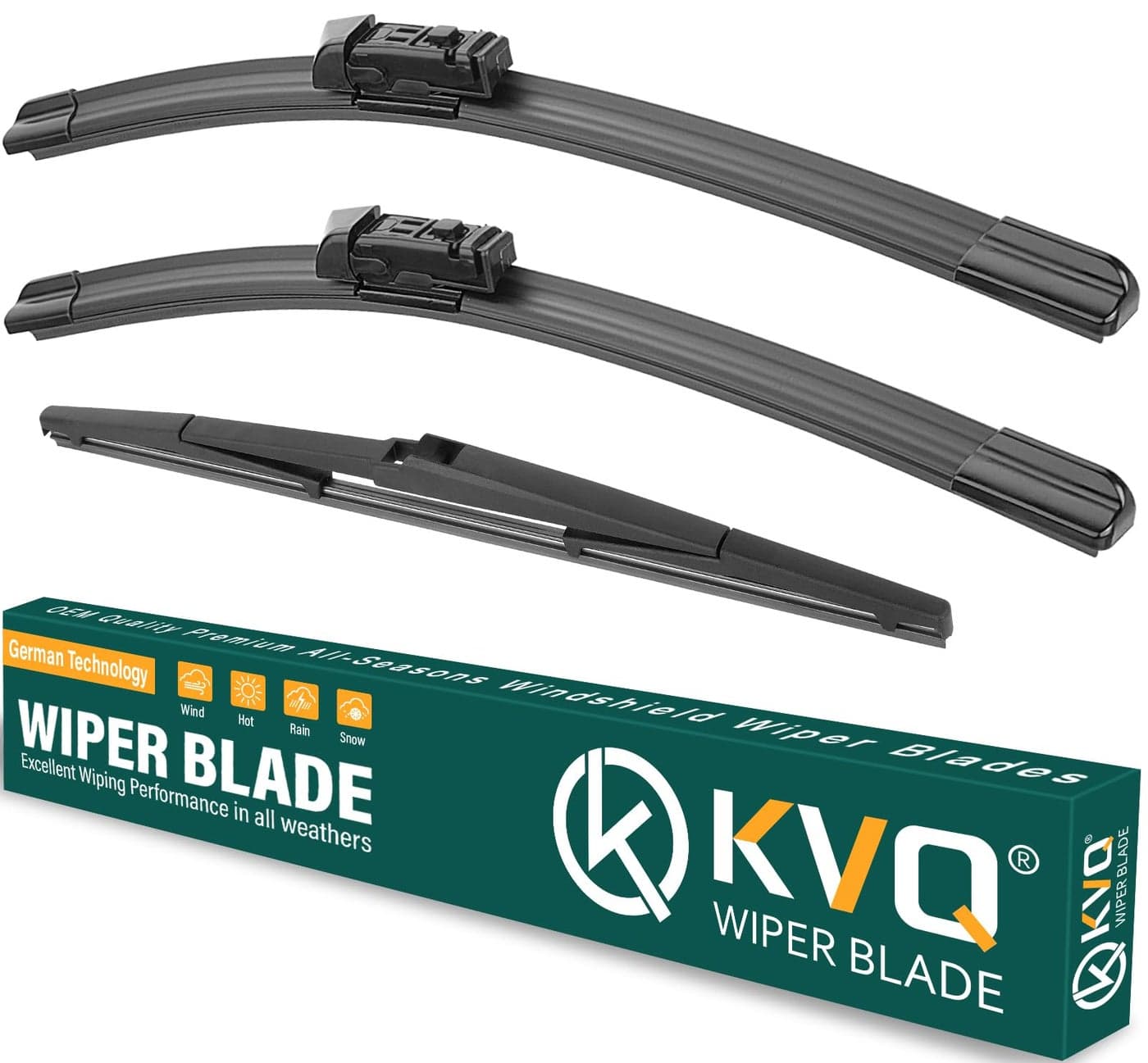 KVQ Windshield Wiper Blades Replacement for Toyota CHR CHR 2018 2019 2020 2021 2022 Original Factory Quality Front Rear Wiper Blade Set 26 16 14 Set of 3
