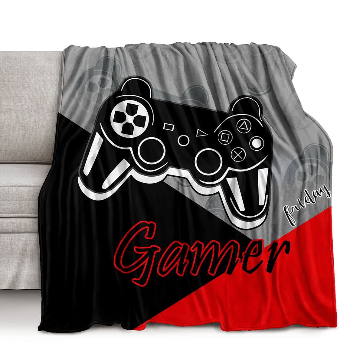 lirs Bedding Gaming Throw Blanket 60 x 50 Super Soft Fleece Gamer Gift for Couch Sofa for for Kids Boys Teens Video Game MTA03 60x50
