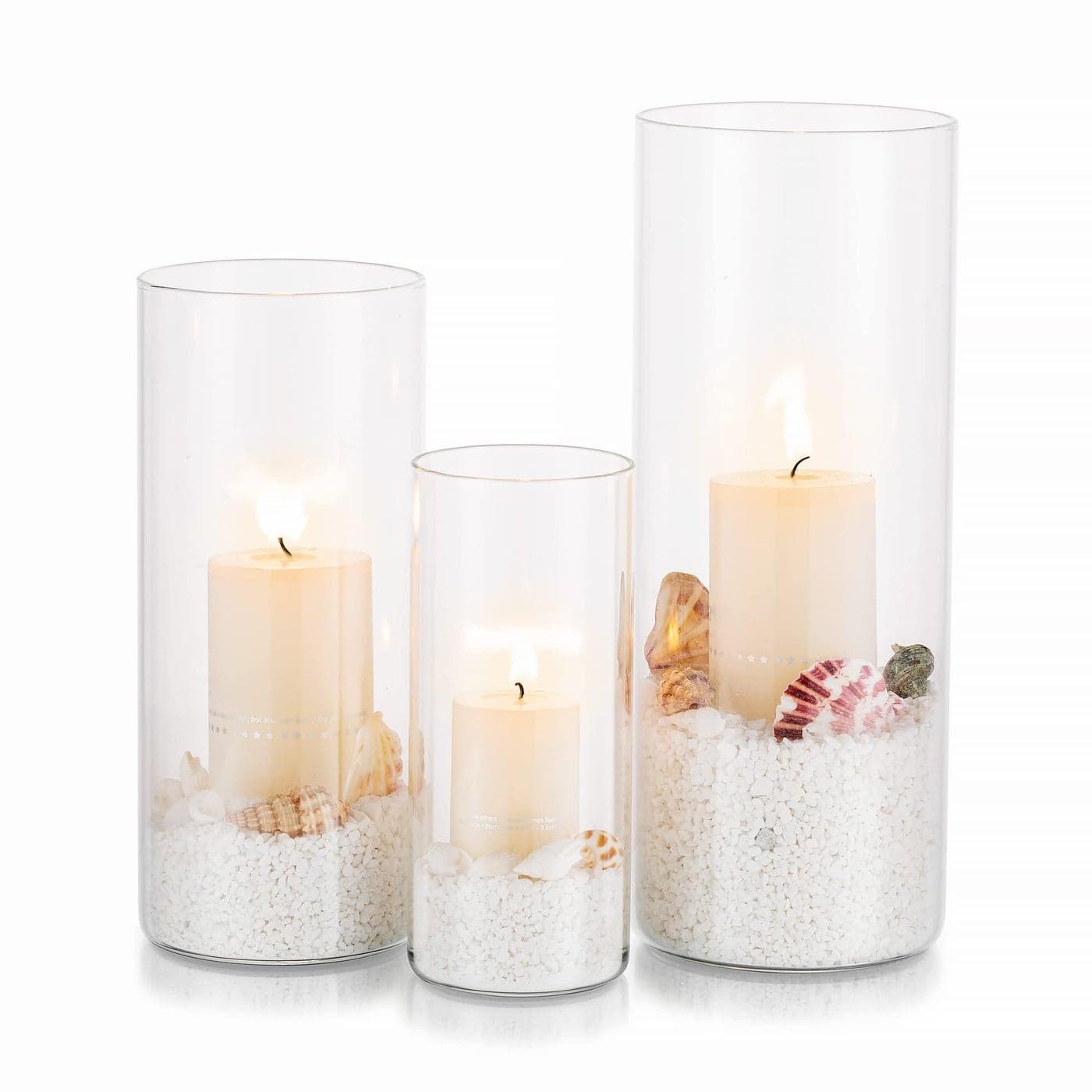Hurricane Candle Holder Glass Cylinder 3PcsSet Clear Flower Vase for Tea Light Votive Pillar Floating Candles for Dining Table Decorations Wedding Centrepieces Living Room Christmas MLXL