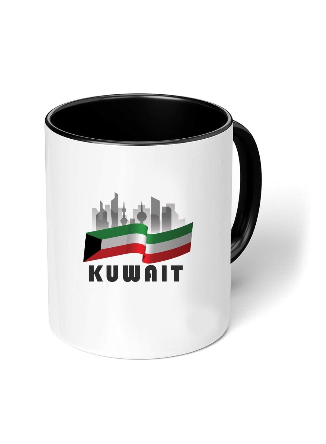 Kuwait National Day Sleek and Stylish Two-Tone Ceramic Coffee Mug - Kuwait Skyline Mug - Perfect for Kuwait National Day - 11 Oz