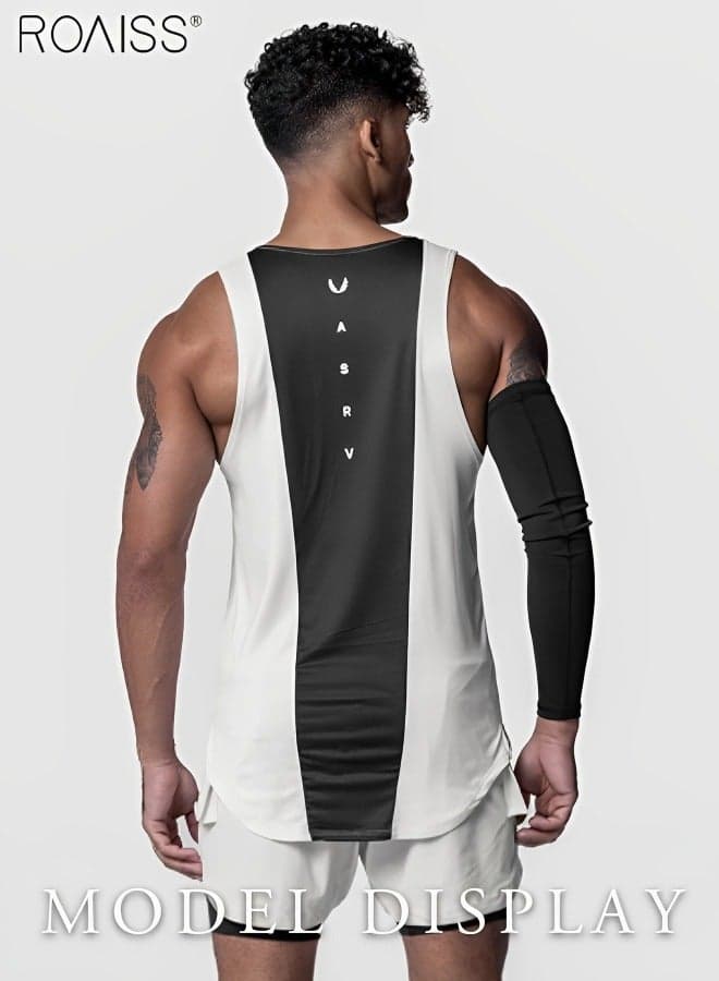 Mens Summer Quick Dry Workout Tank Top Sleeveless Sportswear Shirt Stringer Gym Clothing Bodybuilding Singlets Fitness Vest