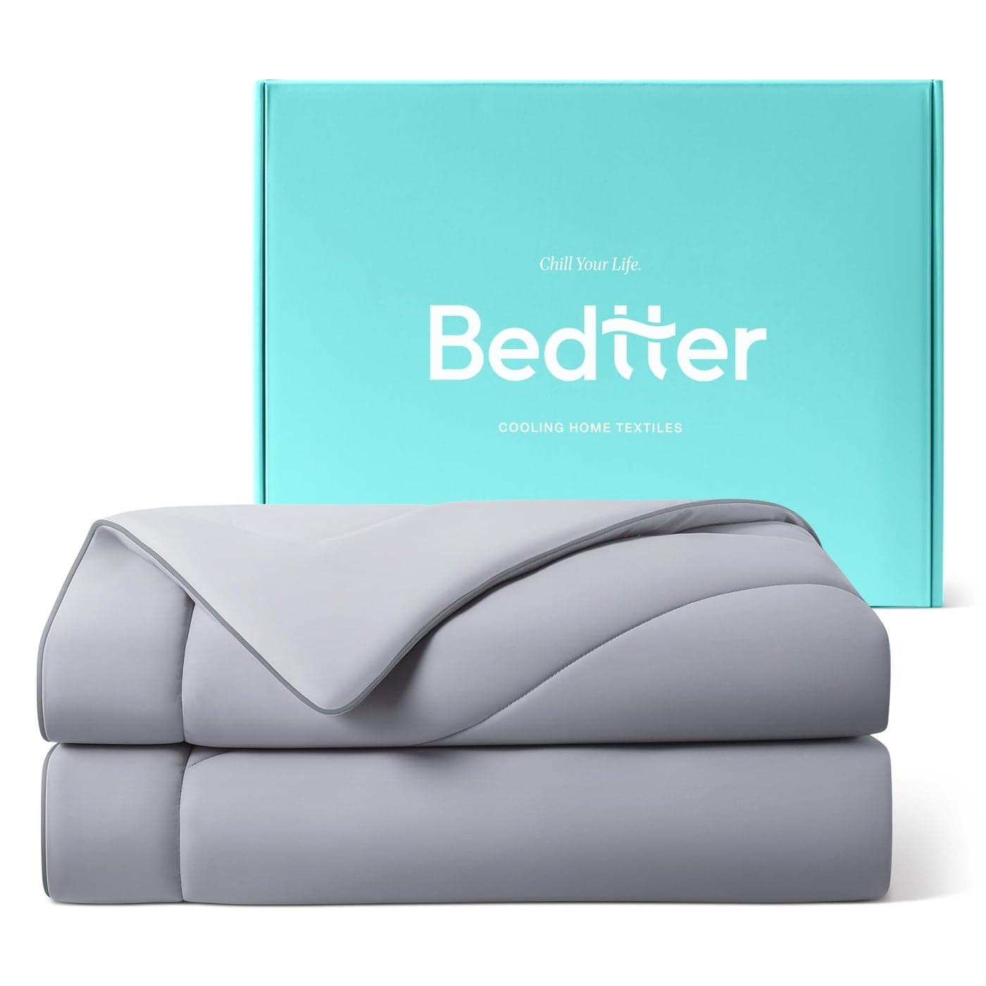 Bedtter Luxe Cooling Comforter FullQueen Cooling Blanket for Hot Sleepers QMax046 Sorona and Tencel Filling DoubleSided Cold Breathable Lightweight Blanket 90x90 Gray