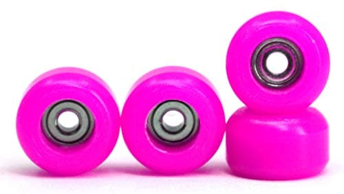 Teak Tuning CNC Polyurethane Fingerboard Bearing Wheels Pink Set of 4 Wheels Durable Material with a Hard Durometer