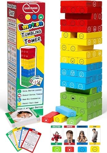 Garybank Emotion Tower Social Emotional Learning Activities for Kids Sel Feelings Games W56 Emotion Cards Play Therapy Social Skills Board Game for Kid Age 6 School Counselors Gifts