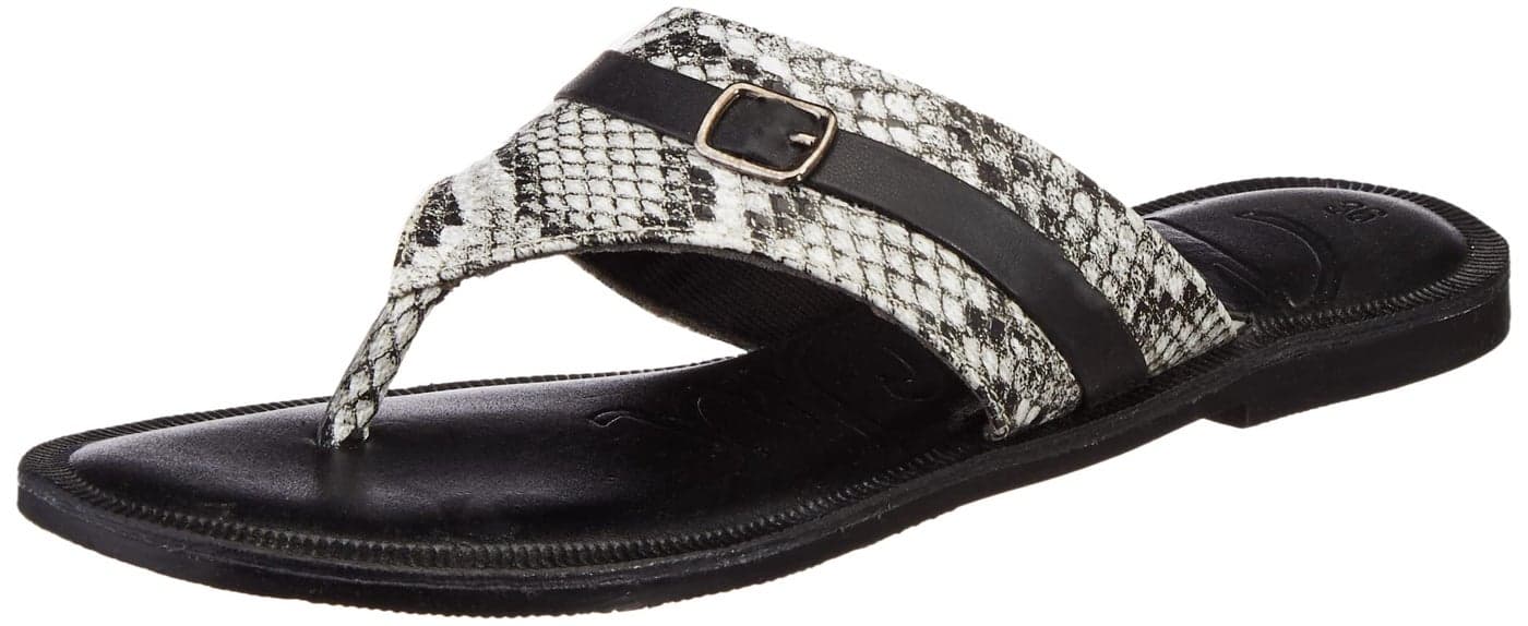 Mochi Women's Black Faux Leather Thong Slipper Fashion Sandals UK/5 EU/38 (32-996)