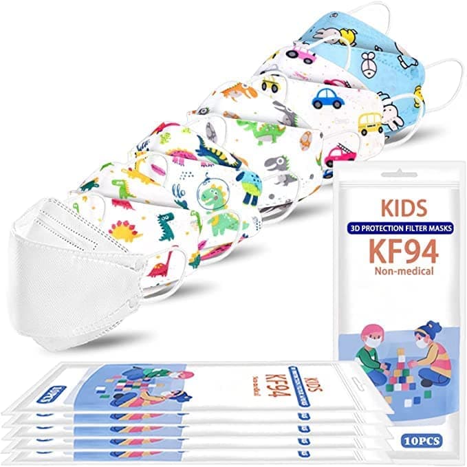 Moppets KF94 Disposable Fish Mouth Type Child Safety Four-Layer Protective Mask- (3-12 years) (KIDS_2-8 Yrs, 20)