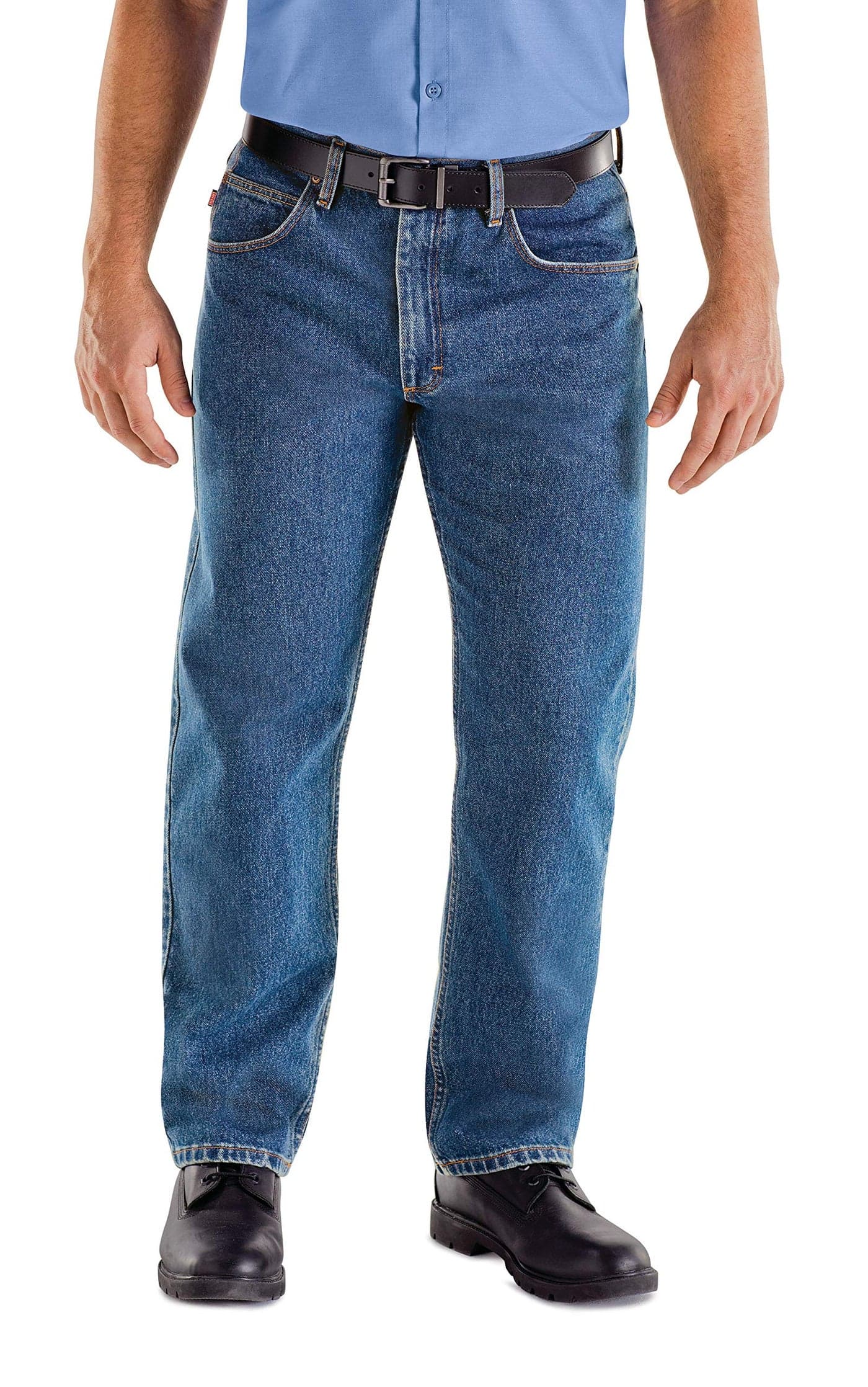 Red Kap Men's Relaxed Fit Jean, Stonewash, 35x30