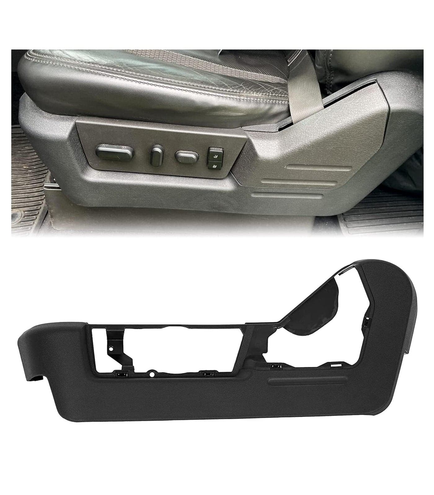 ECOTRIC Front Drivers Side Seat Trim Panel Cover Bezel Compatible with 20092014 Ford F150 Lincoln Mark LT Replacement for 9L3Z1662187EA NOT Fit for Manually Adjusting Super Cab Power Seats