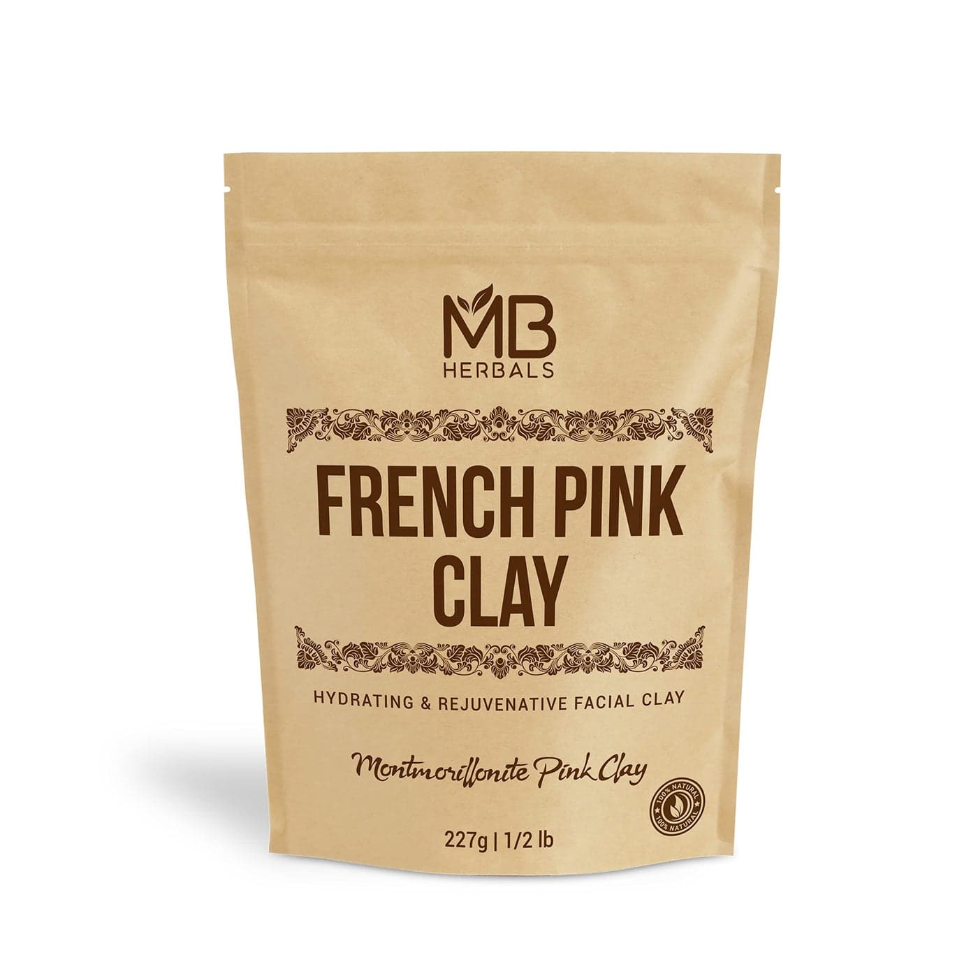 MB Herbals French Pink Clay 8 oz 05 LB Montmorrillonite Pink Clay French Rose Clay Mild Hydrating Clay for Face Pack Soap Making